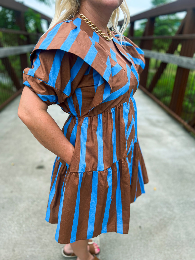 Brown Striped Dress