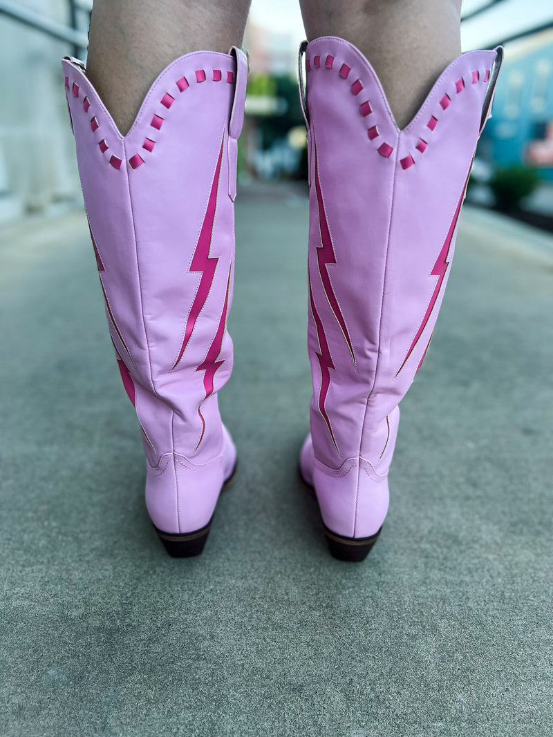 Pink Lightening Bolt Boots