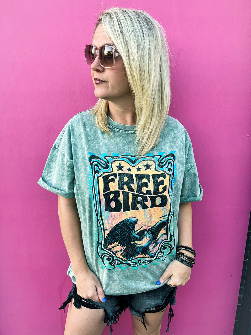 Free Bird Tee-Green
