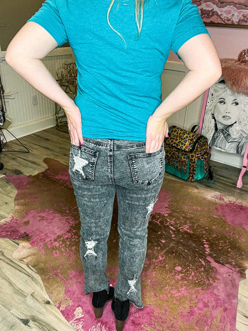 Star Studded Rhinestone Jeans