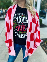 Red Checkered Cardigan