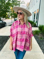 Pink Plaid Top