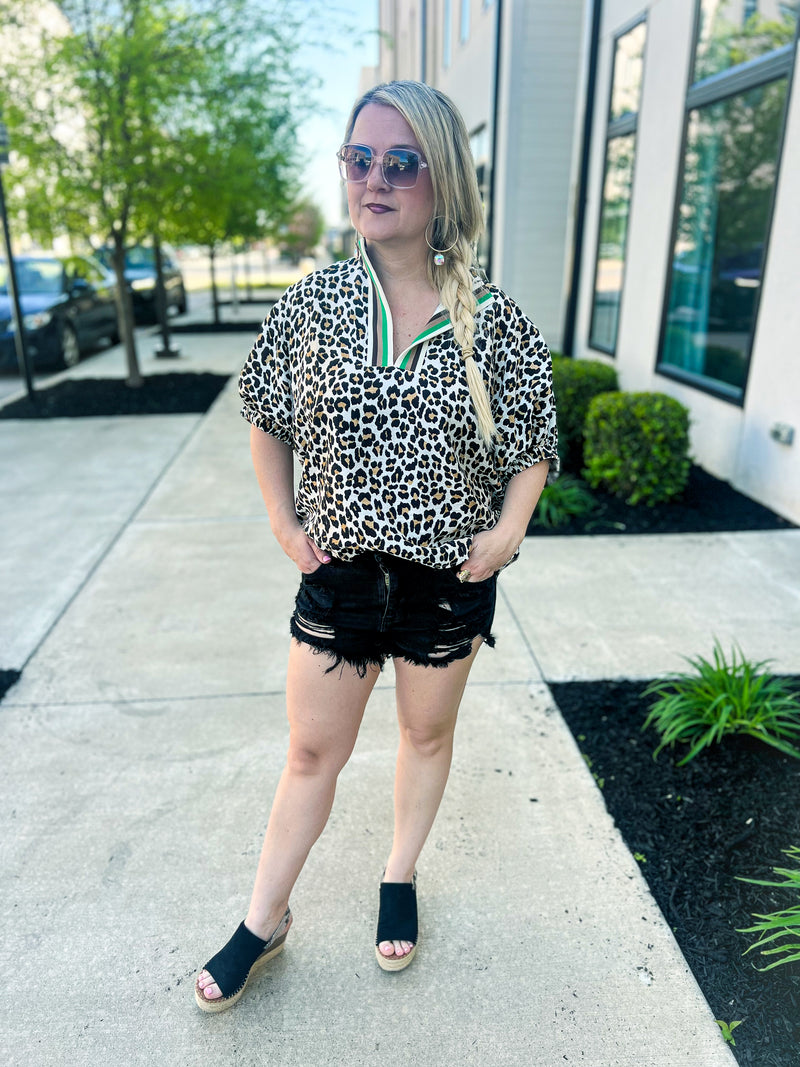 Leopard Print Dolman Top