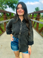 Charcoal Button Up