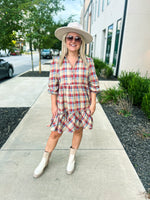 Plaid Creme Dress