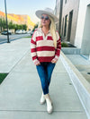 Rust & Creme Striped Sweater