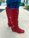 Red Gameday Boots with Stars