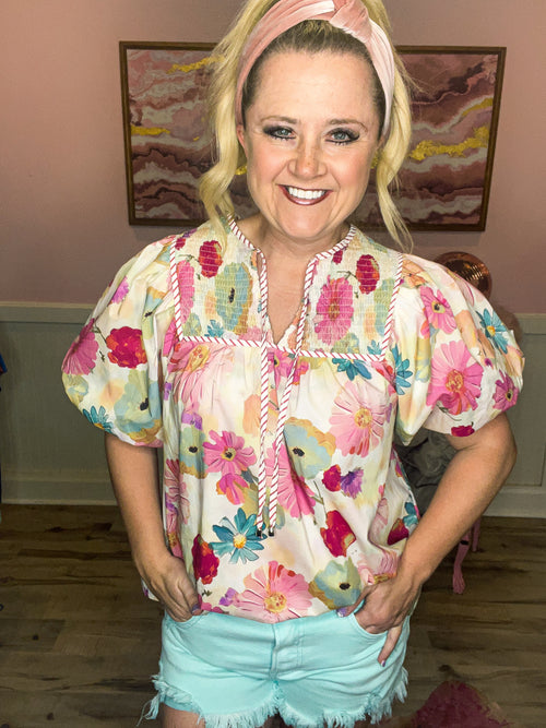 Spring Floral Entro Top
