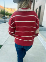 Rust & Creme Striped Sweater