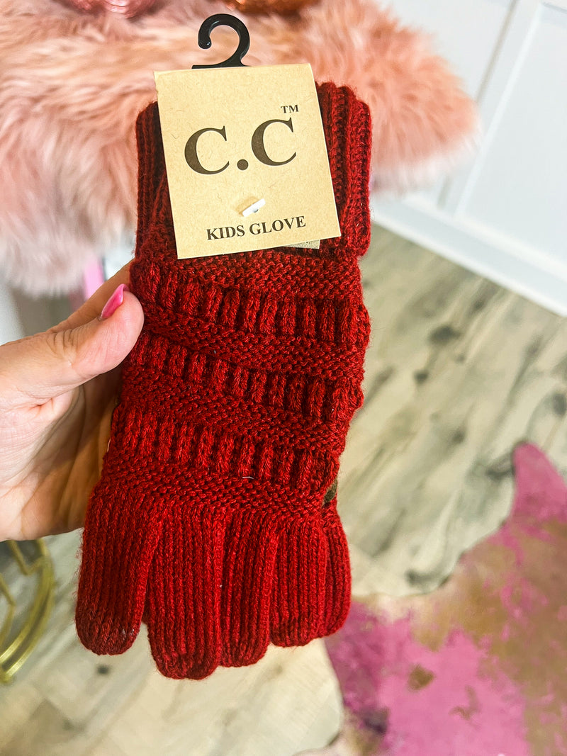 Red CC Gloves-KIDS