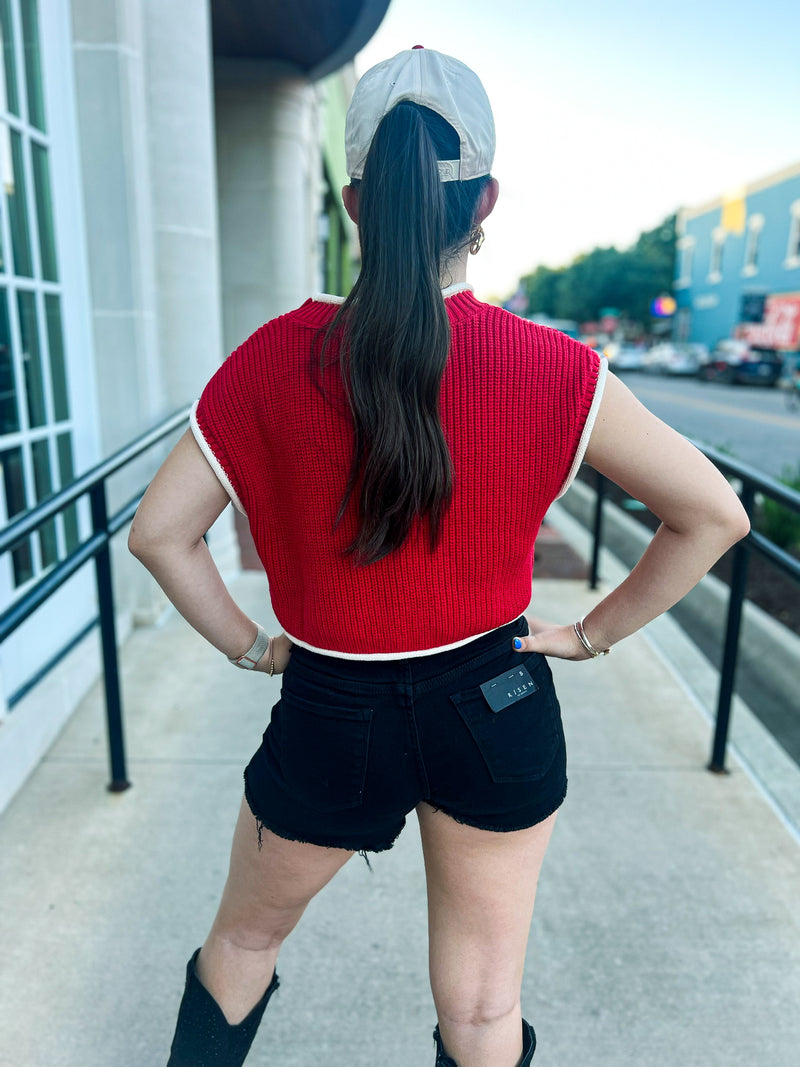 Red Cropped Sweater