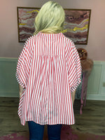 Red Striped Blouse