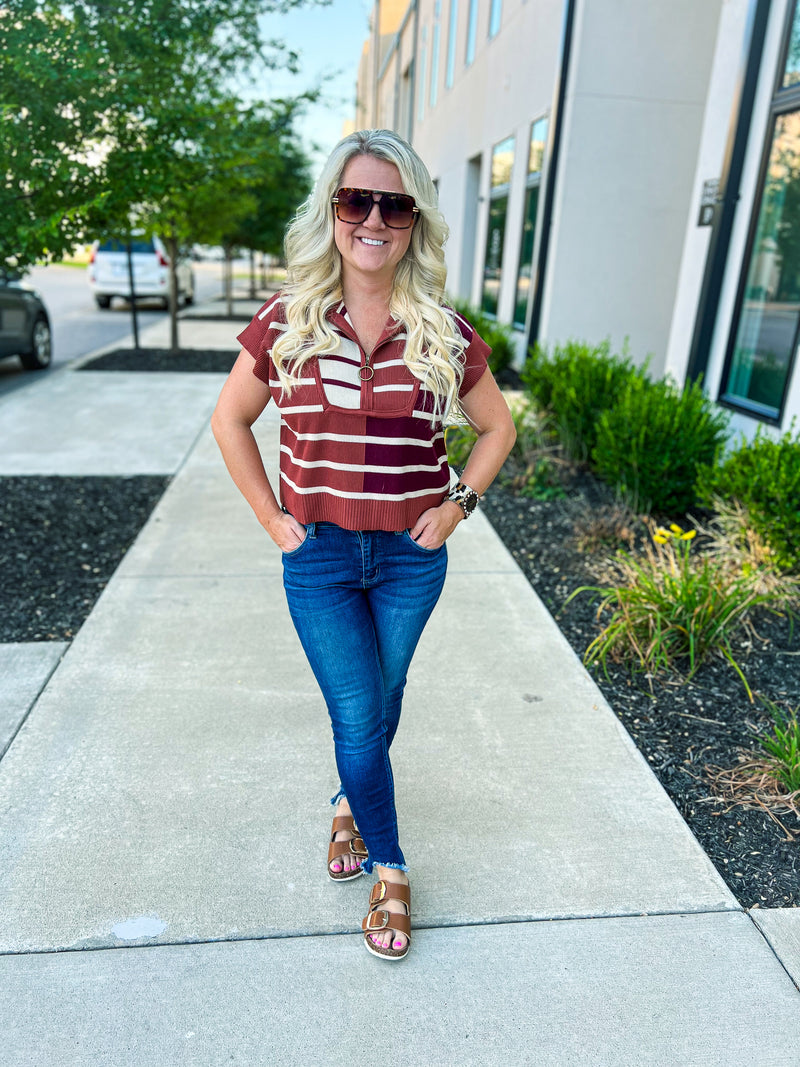 Chestnut Striped Blouse