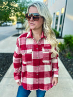 Flannel Button Up-Red