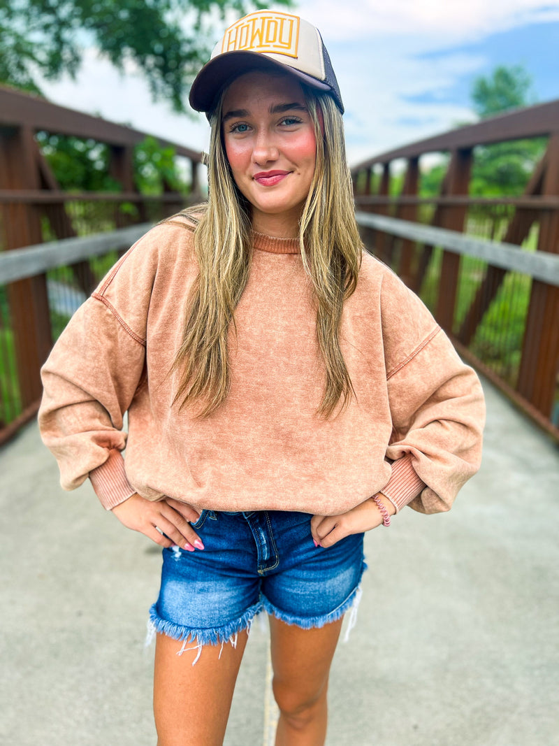 Zenana Sweatshirt-Rust