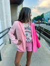 Pink Colorblock Blazer