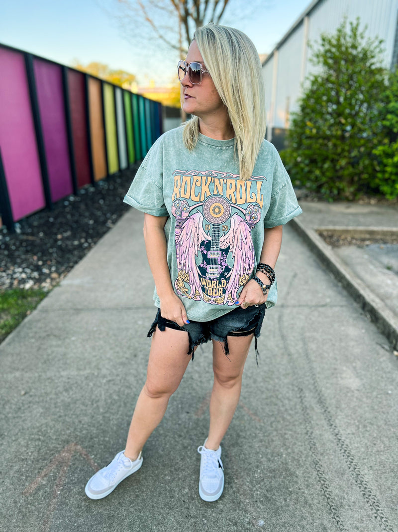 Green Rock N Roll Tee