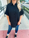 Black Button Up Top