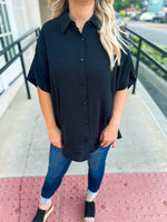 Black Button Up Top
