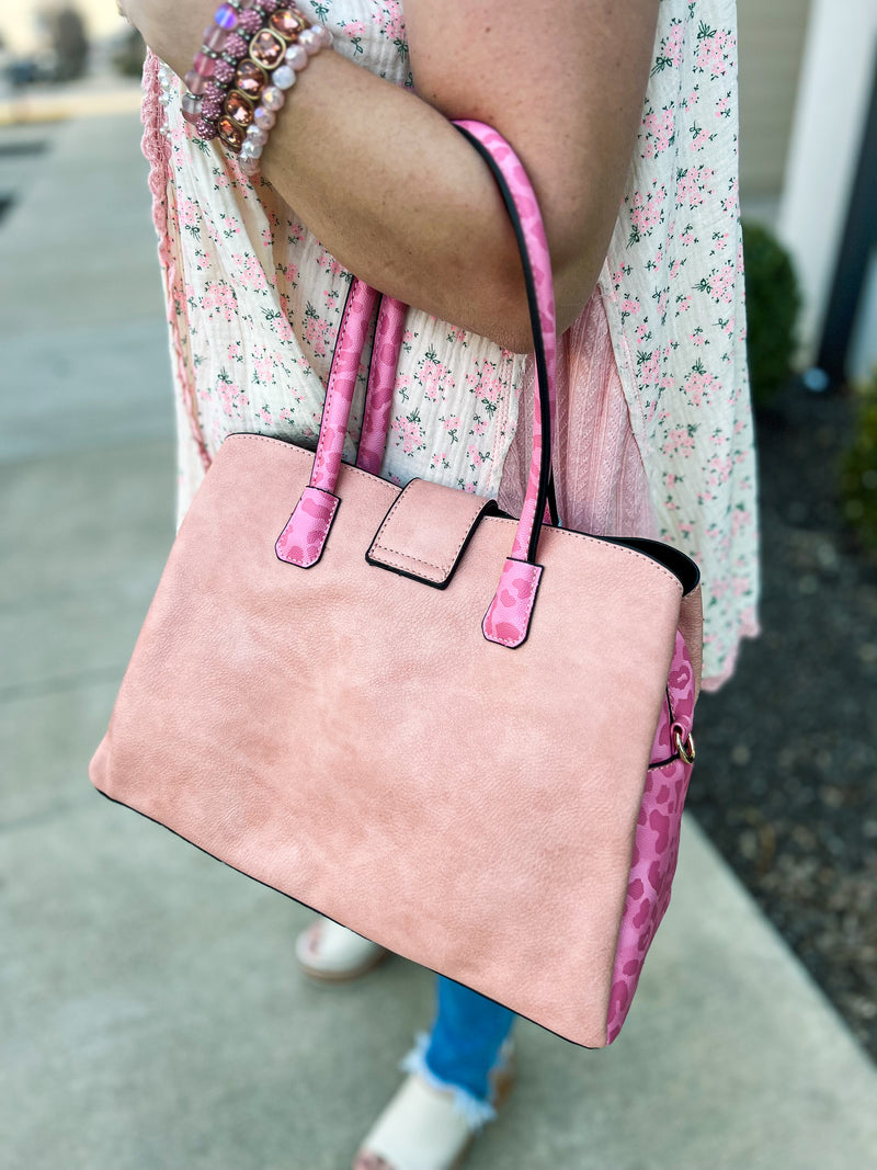 Pink Leopard Leather Purse