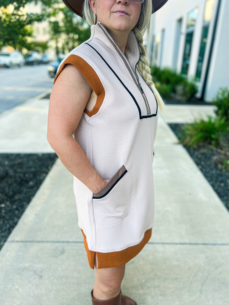 Camel Fall Pocket Dress