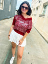 Red Sequin Gameday Top