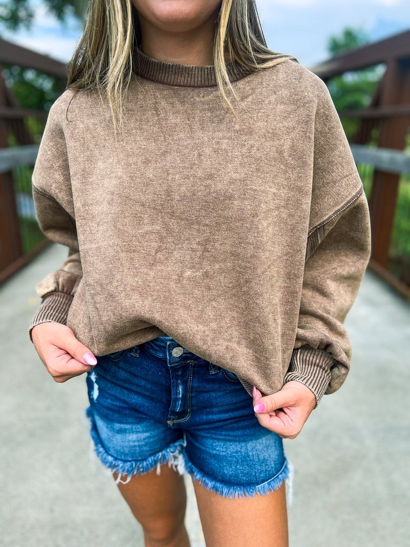 Zenana Sweatshirt-Mocha