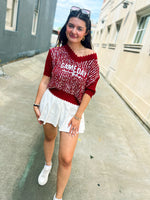 Red Sequin Gameday Top