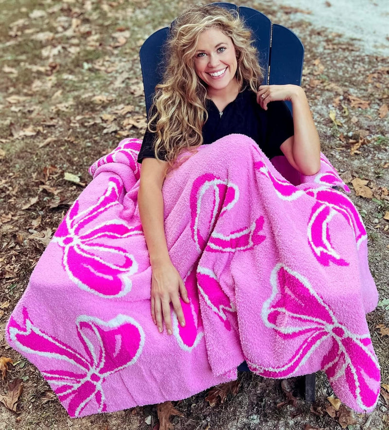 Pink Bow Blanket