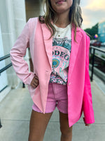 Pink Colorblock Blazer