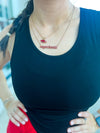 Razorback Script Necklace