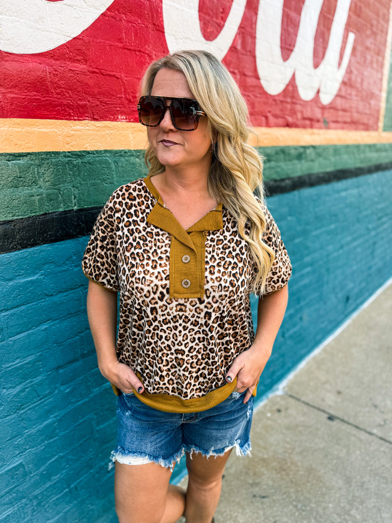 Leopard Bibi Top