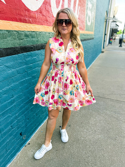Spring Floral Entro Dress