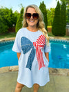 Blue American Flag Bow Dress