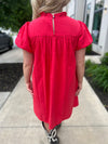 Red She & Sky Pleated Dress