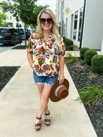Brown Floral Top