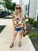 Brown Floral Top