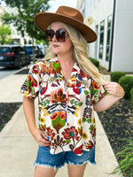 Brown Floral Top