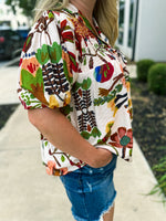 Brown Floral Top