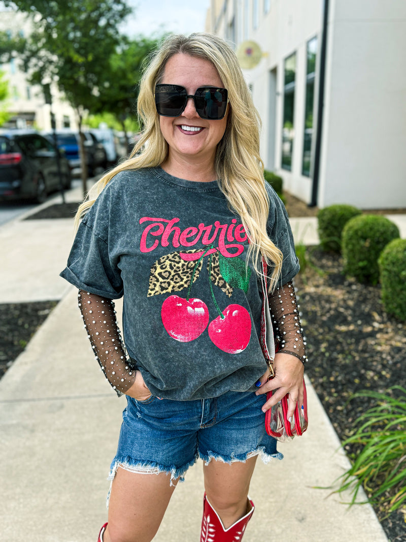 Leopard Cherry Tee