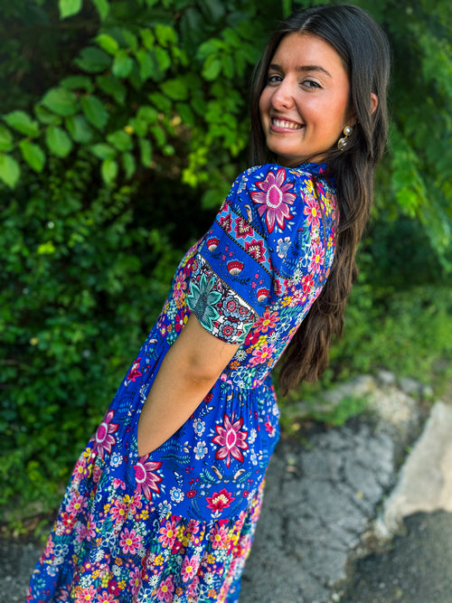 Blue Floral Maxi Dress