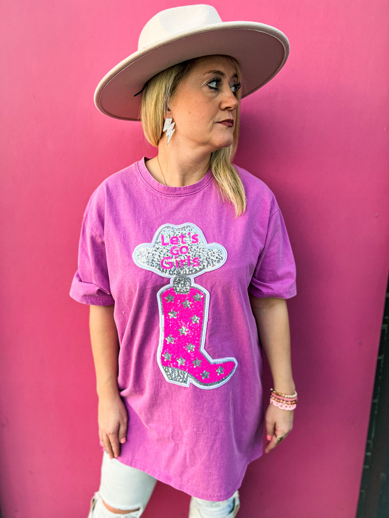 Pink Cowgirl Boot Tshirt Dress