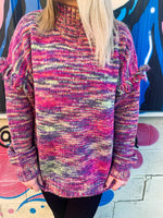 Pink Fringe Sleeve Sweater