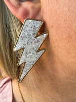 Glitter Lightening Bolt Earrings