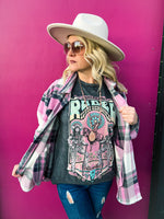 Pink & Gray Plaid Shacket