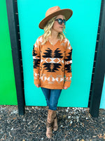 Aztec Sweater-Rust