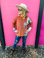 Rust Aztec Top