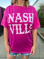 Nashville Mineral Wash Tee-Pink