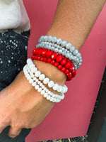 Beaded Bracelet-Red/White