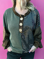 Ribbed Knit Sequin Top